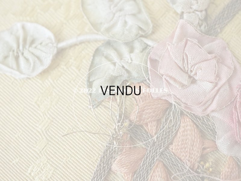 画像9: 1920年代  アンティーク リボン刺繍入り お菓子箱