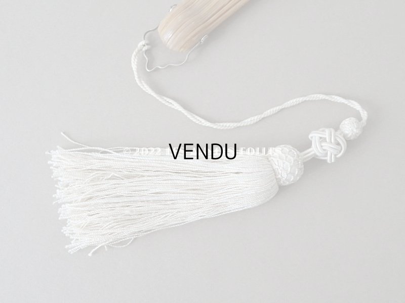 画像14: 1900年代 アンティーク  箱入り 天使の大きなファン シャンティイレース&マザーオブパール