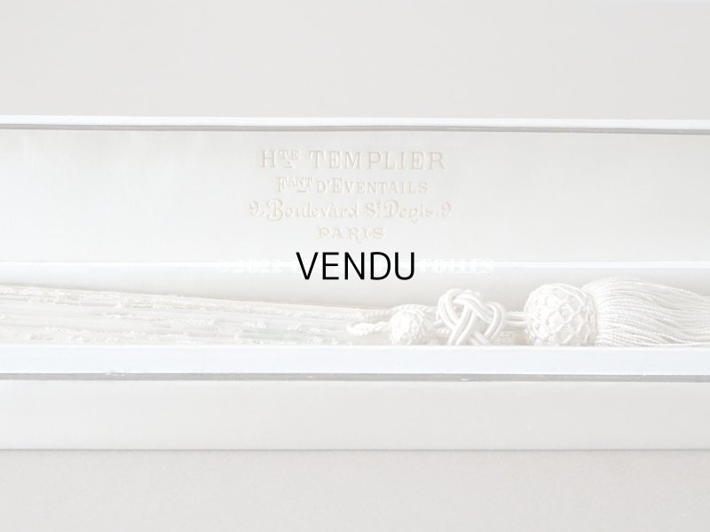 画像17: 1900年代 アンティーク  箱入り 天使の大きなファン シャンティイレース&マザーオブパール