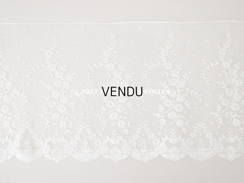 画像3: 1900年代 アンティーク 幅広 花柄　シャンティイレース  18.4cm幅  1.2m