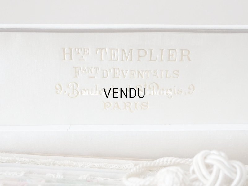 画像19: 1900年代 アンティーク  箱入り 天使の大きなファン シャンティイレース&マザーオブパール