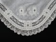 画像3: 19世紀末 アンティーク  結婚式のハンカチ モノグラム刺繍入り　ホワイトワーク＆手編みのヴァランシエンヌレース