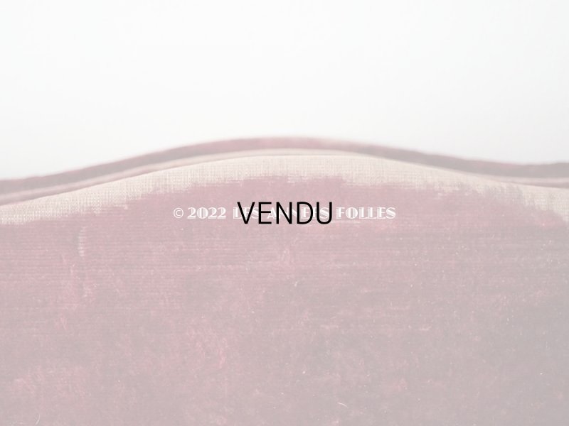 画像3: アンティーク ベルベットの大きな台座 ワインレッド オリジナルラベル付