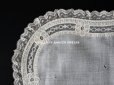 画像4: 19世紀末 アンティーク  結婚式のハンカチ モノグラム刺繍入り　ホワイトワーク＆手編みのヴァランシエンヌレース