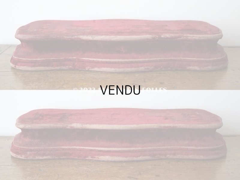 画像6: アンティーク ベルベットの大きな台座 ワインレッド オリジナルラベル付