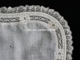 画像5: 19世紀末 アンティーク  結婚式のハンカチ モノグラム刺繍入り　ホワイトワーク＆手編みのヴァランシエンヌレース