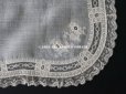 画像9: 19世紀末 アンティーク  結婚式のハンカチ モノグラム刺繍入り　ホワイトワーク＆手編みのヴァランシエンヌレース