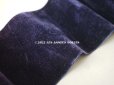 画像4: アンティーク シルク製 幅広 ベルベットのリボン 深紫 幅8.4cm　ダブルフェイス