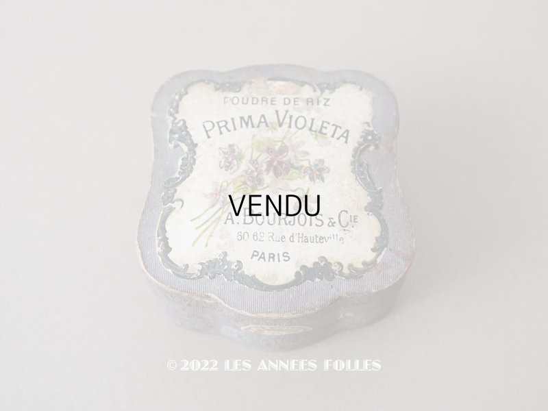 画像1: アンティーク パウダーボックス POUDRE DE RIZ PRIMA VIOLETA - BOURJOIS PARIS -