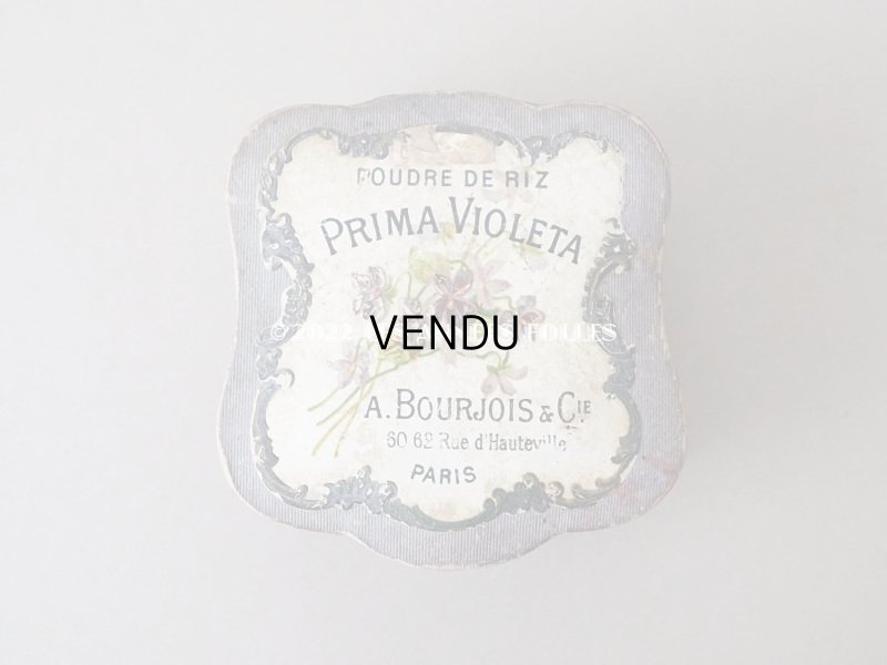 画像2: アンティーク パウダーボックス POUDRE DE RIZ PRIMA VIOLETA - BOURJOIS PARIS -