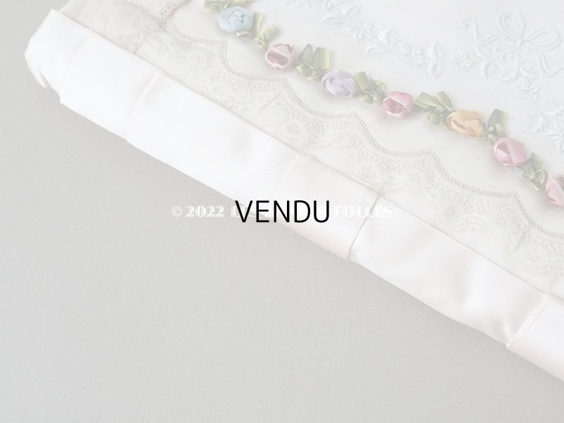 画像7: 1900年代　新品同様 アンティーク シルク製 ランジェリーケース ロココトリム＆ホワイトワーク＆レース パウダーピンク ランジェリー用ポシェット 