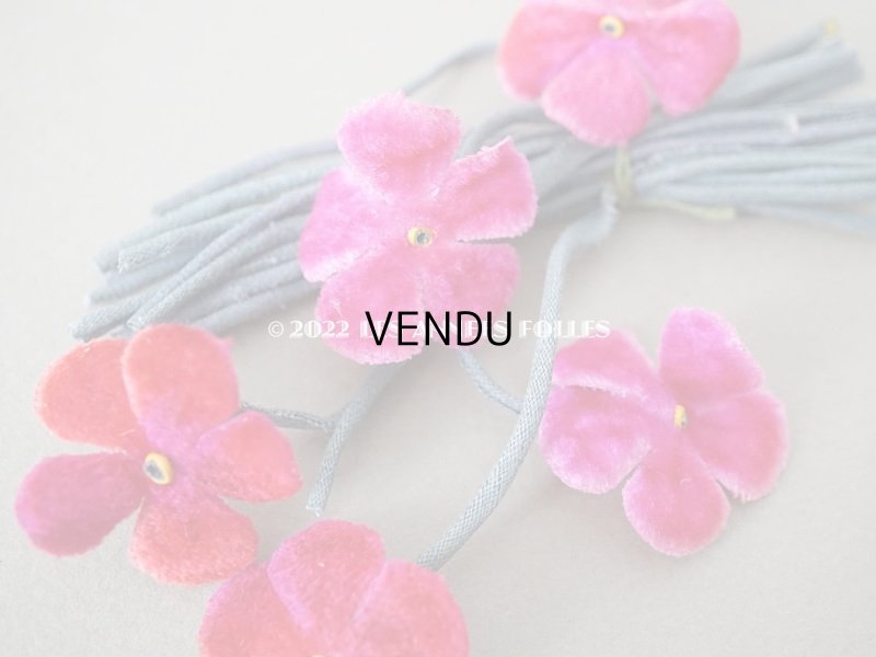 画像4: アンティーク ベルベットの小さな布花　ドールハット用