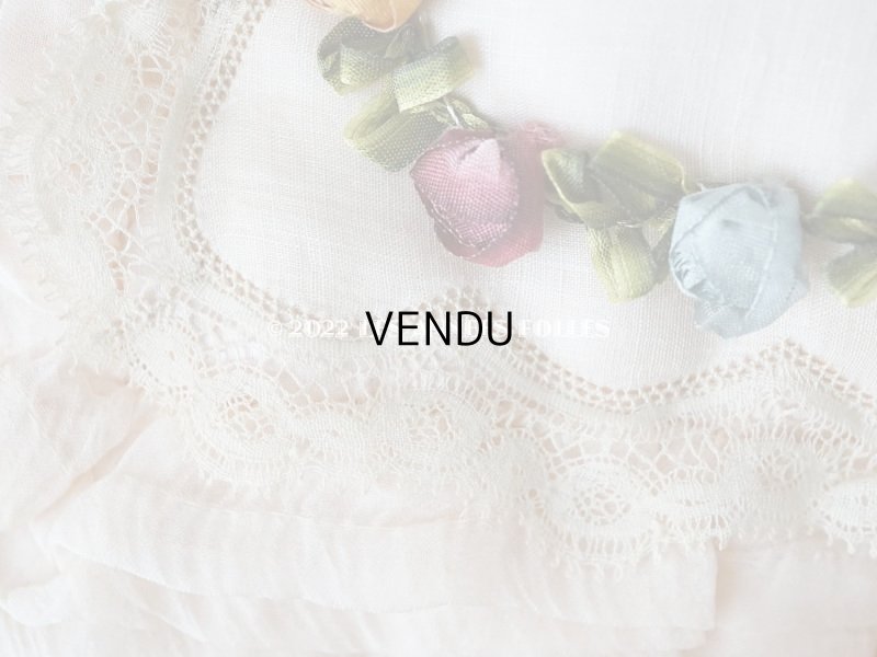 画像6: 1900年代　新品同様 アンティーク シルク製 ランジェリーケース ロココトリム＆ホワイトワーク＆レース パウダーピンク ランジェリー用ポシェット 