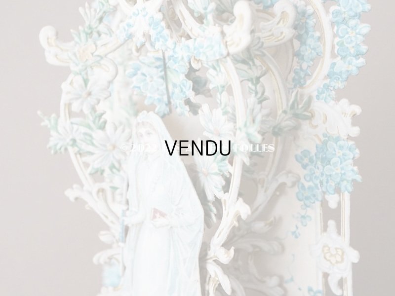 画像12: アンティーク  初聖体の立体カニヴェ 勿忘草 ポップアップ クロモ