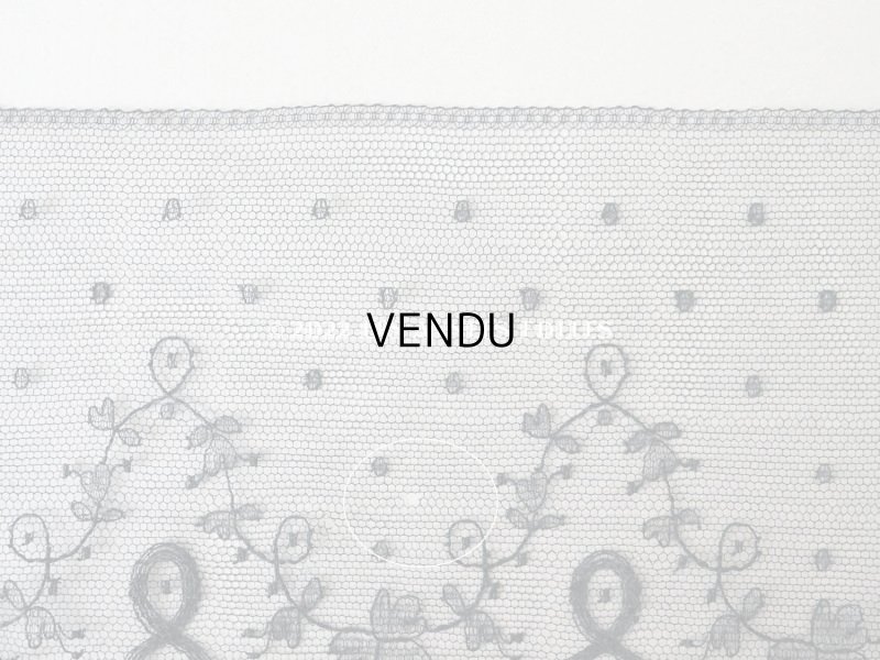 画像7: アンティーク 幅広レース 124cm 黒 約14cm幅