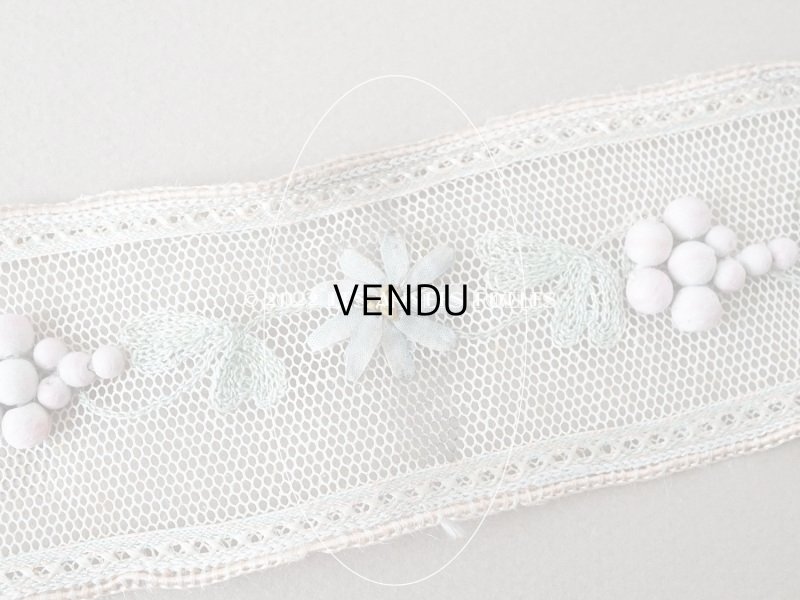 画像13: 19世紀末 アンティーク トリム リボン刺繍 4.65m  約5.4cm幅 