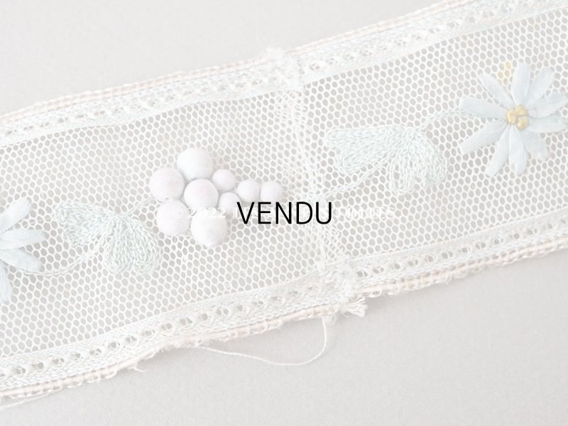 画像11: 19世紀末 アンティーク トリム リボン刺繍 4.65m  約5.4cm幅 