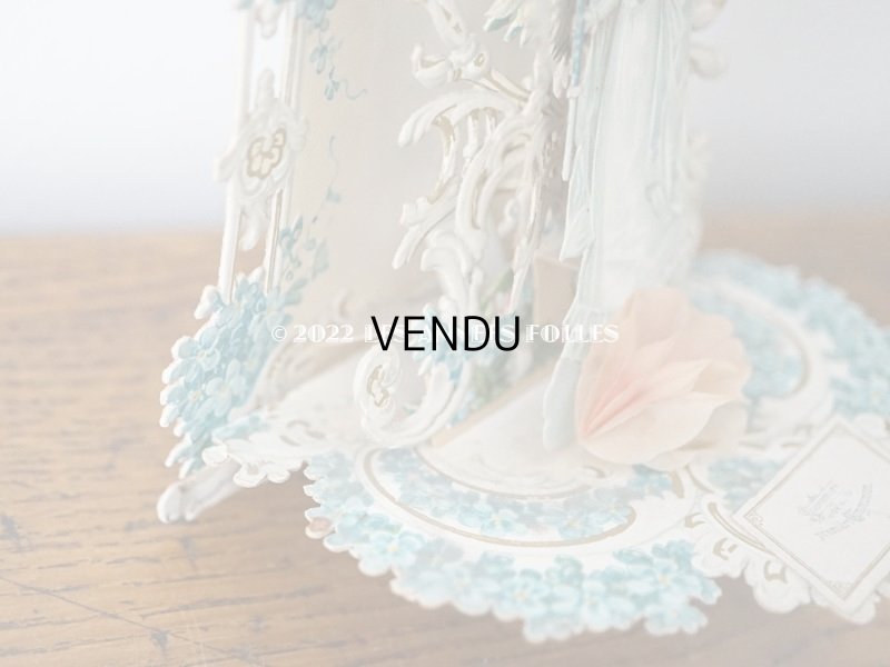 画像8: アンティーク  初聖体の立体カニヴェ 勿忘草 ポップアップ クロモ