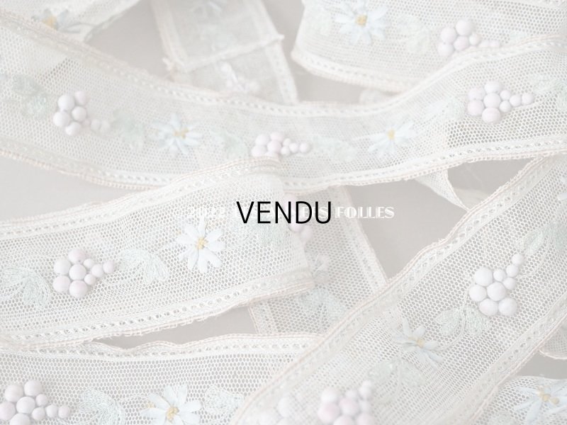画像10: 19世紀末 アンティーク トリム リボン刺繍 4.65m  約5.4cm幅 