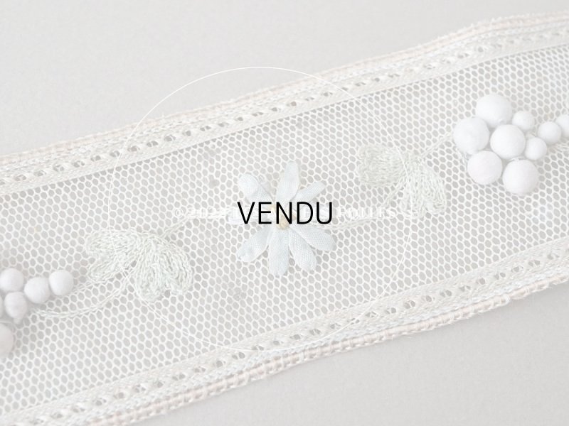 画像15: 19世紀末 アンティーク トリム リボン刺繍 4.65m  約5.4cm幅 