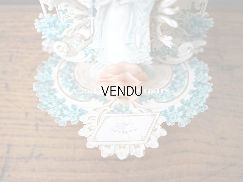 画像7: アンティーク  初聖体の立体カニヴェ 勿忘草 ポップアップ クロモ