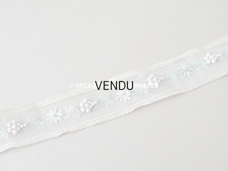 画像9: 19世紀末 アンティーク トリム リボン刺繍 4.65m  約5.4cm幅 