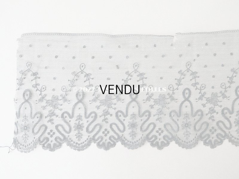 画像5: アンティーク 幅広レース 124cm 黒 約14cm幅