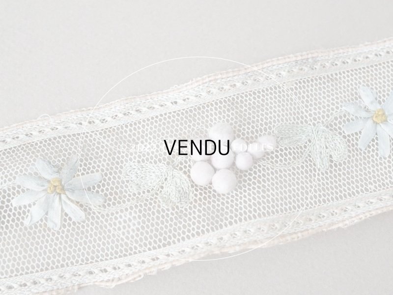 画像14: 19世紀末 アンティーク トリム リボン刺繍 4.65m  約5.4cm幅 