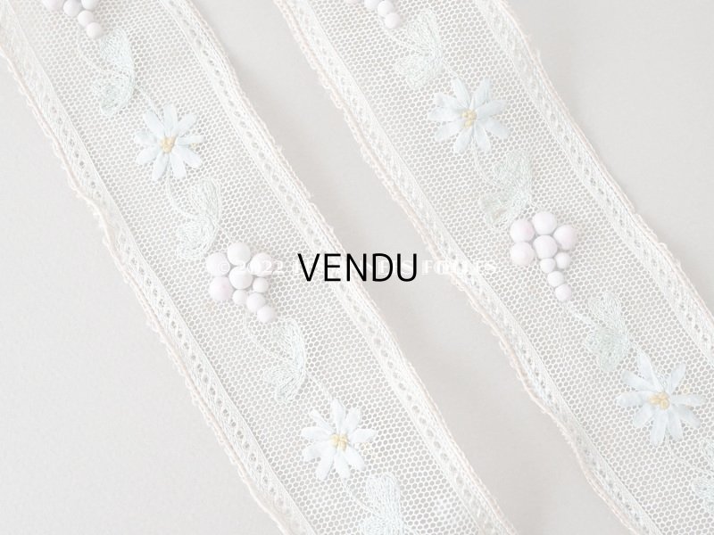 画像4: 19世紀末 アンティーク トリム リボン刺繍 4.65m  約5.4cm幅 