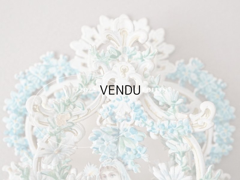 画像4: アンティーク  初聖体の立体カニヴェ 勿忘草 ポップアップ クロモ