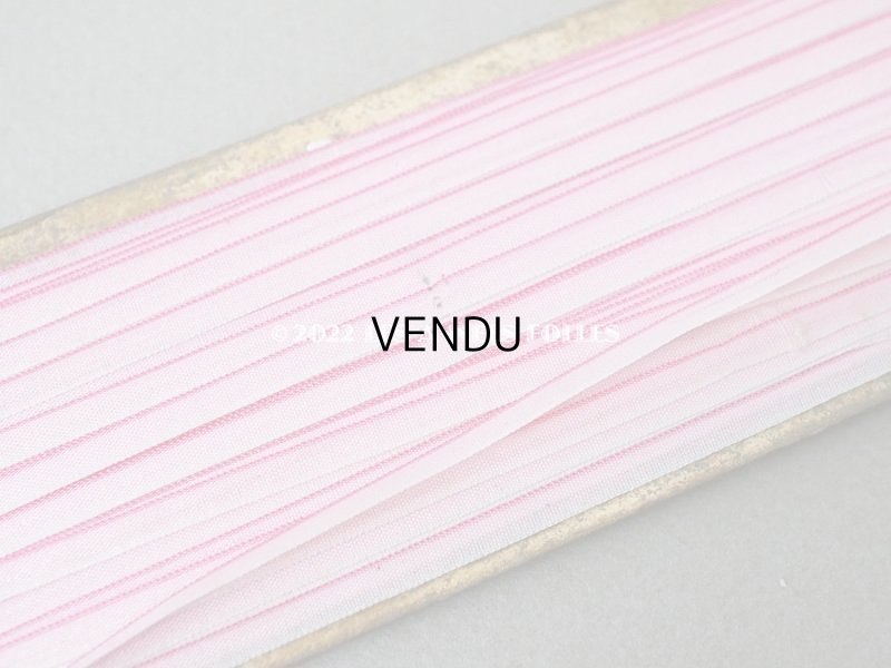 画像4: アンティーク  リボン刺繍 & ロココトリム用 シルク製 リボン 3.65m 極細3mm幅 淡いピンク 