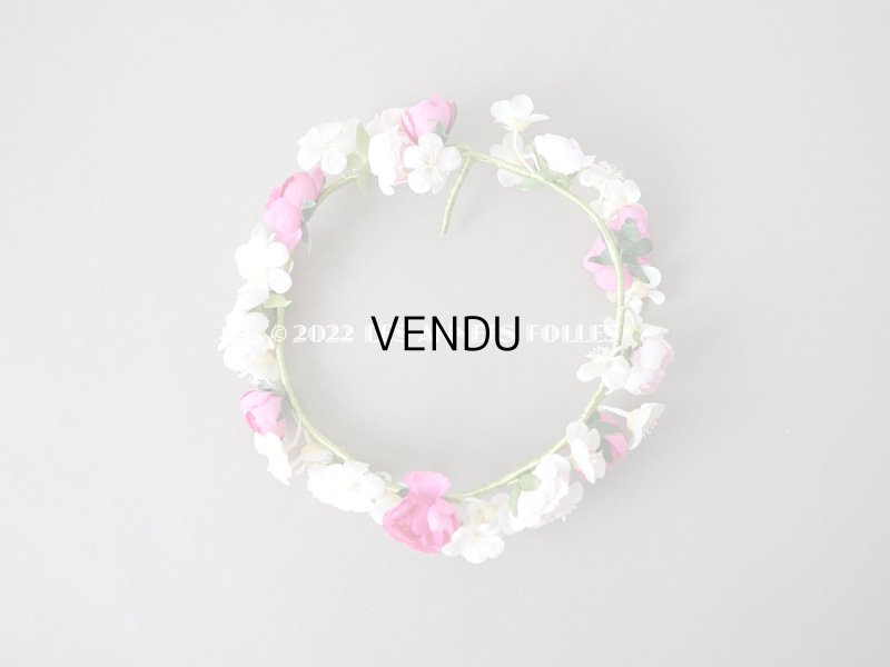 画像5: アンティーク ヴェールガールのティアラ　薔薇の布花の花冠