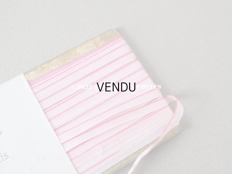 画像3: アンティーク  リボン刺繍 & ロココトリム用 シルク製 リボン 3.65m 極細3mm幅 淡いピンク 