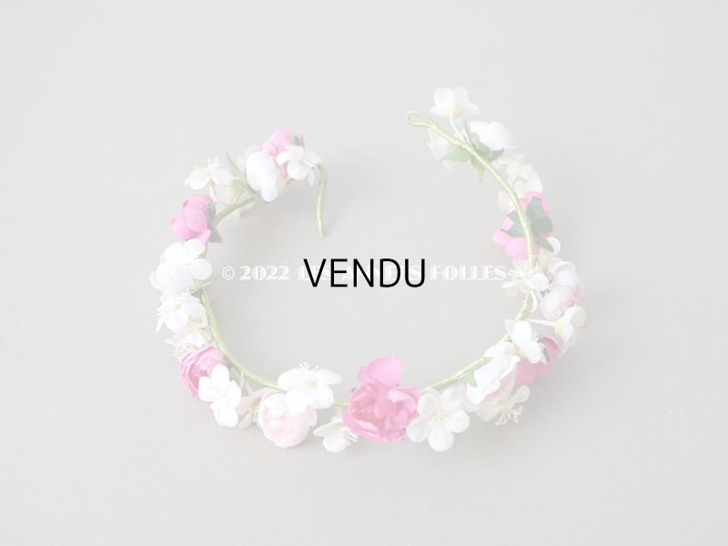 画像4: アンティーク ヴェールガールのティアラ　薔薇の布花の花冠