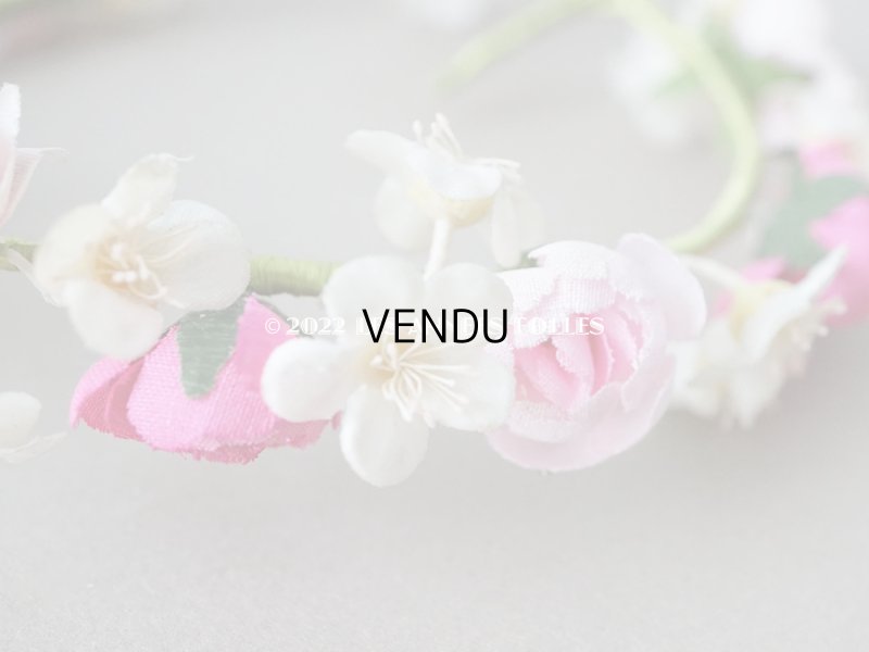 画像11: アンティーク ヴェールガールのティアラ　薔薇の布花の花冠