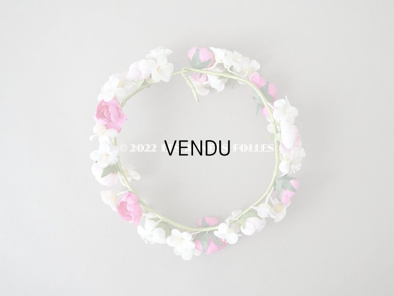 画像6: アンティーク ヴェールガールのティアラ　薔薇の布花の花冠