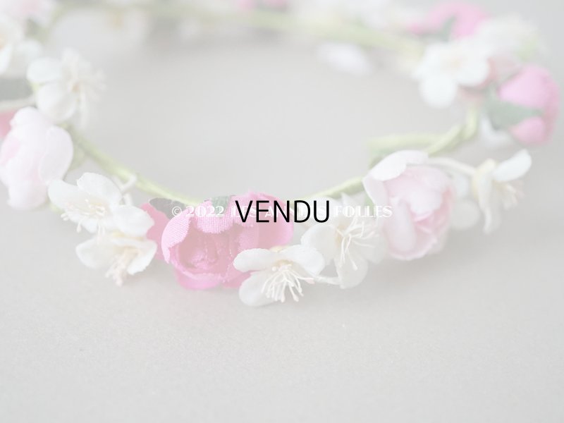 画像7: アンティーク ヴェールガールのティアラ　薔薇の布花の花冠