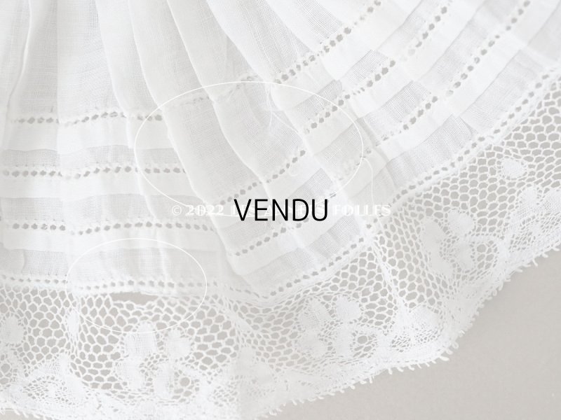 画像7: アンティーク  幅広プリーツの付け襟 レースの縁取り