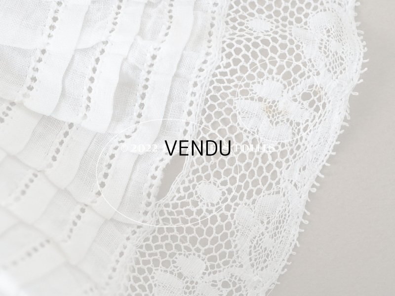 画像5: アンティーク  幅広プリーツの付け襟 レースの縁取り