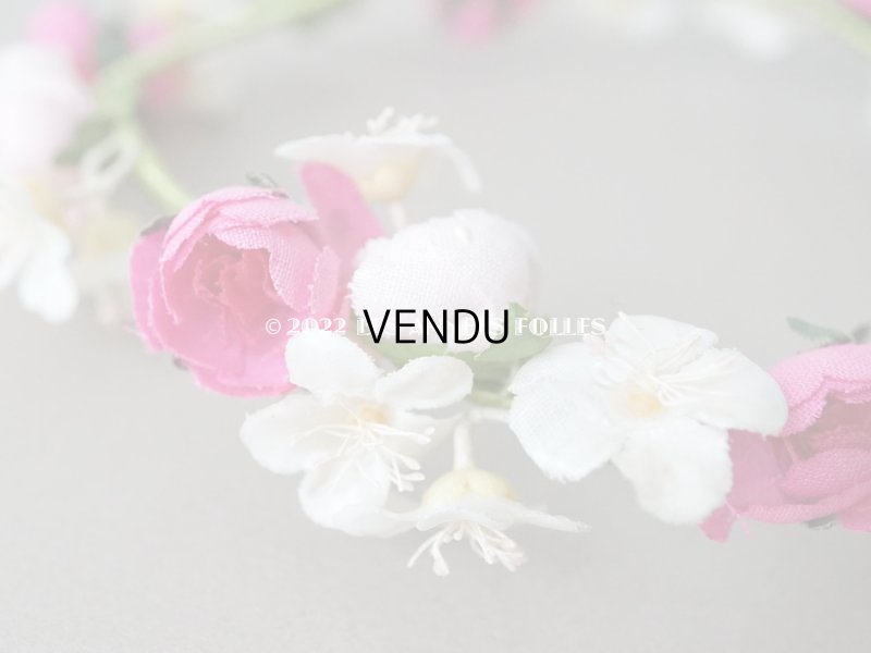 画像12: アンティーク ヴェールガールのティアラ　薔薇の布花の花冠