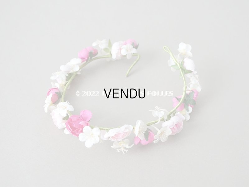 画像3: アンティーク ヴェールガールのティアラ　薔薇の布花の花冠