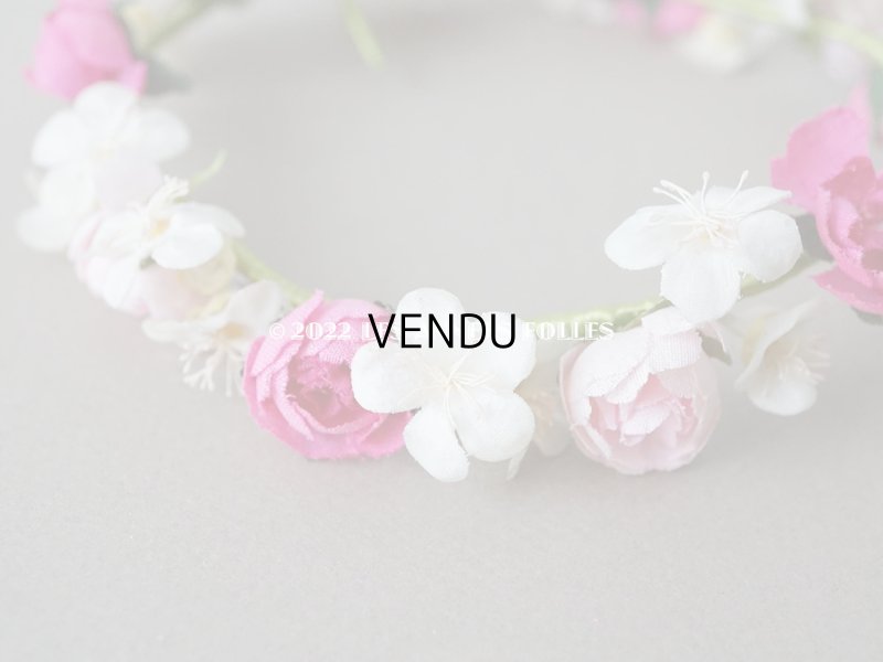 画像9: アンティーク ヴェールガールのティアラ　薔薇の布花の花冠