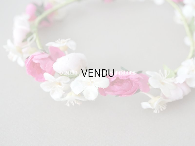 画像10: アンティーク ヴェールガールのティアラ　薔薇の布花の花冠