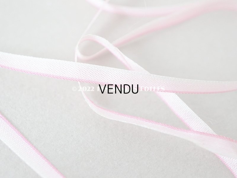 画像5: アンティーク  リボン刺繍 & ロココトリム用 シルク製 リボン 3.65m 極細3mm幅 淡いピンク 