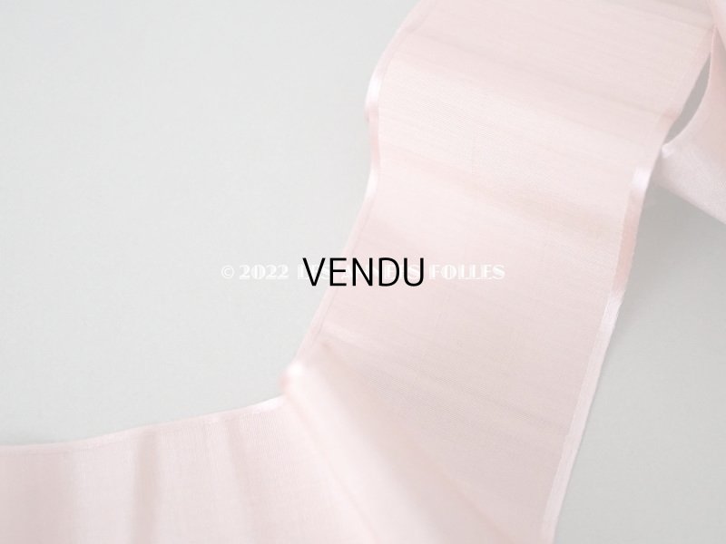 画像7: 1900年代 アンティーク 未使用 シルク製 幅広 グログランリボン 2.48m 幅6cm グレイッシュピンク