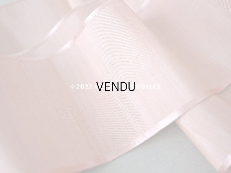 画像5: 1900年代 アンティーク 未使用 シルク製 幅広 グログランリボン 2.48m 幅6cm グレイッシュピンク