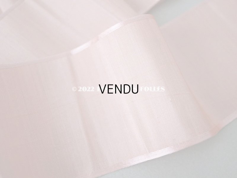 画像3: 1900年代 アンティーク 未使用 シルク製 幅広 グログランリボン 2.48m 幅6cm グレイッシュピンク