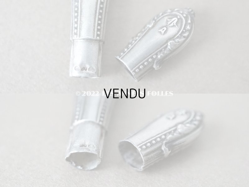 画像12: 1900年代 アンティーク シルバー製 鳥＆薔薇 裁縫道具セット 目打ち&ニードルケース&ハサミ