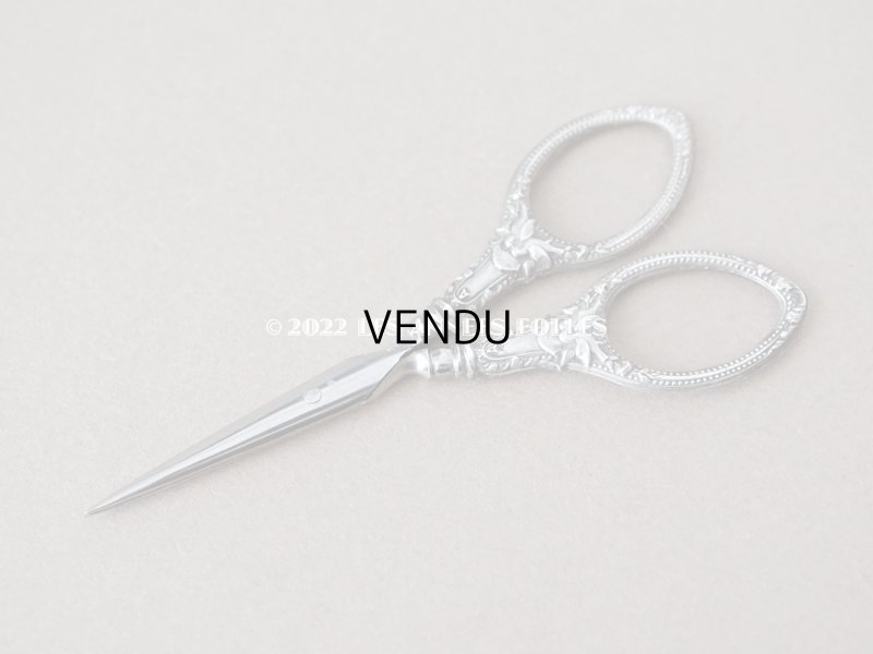 画像5: 1900年代 アンティーク シルバー製 鳥＆薔薇 裁縫道具セット 目打ち&ニードルケース&ハサミ