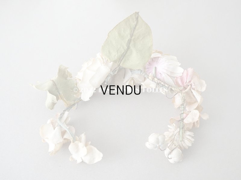 画像7: アンティーク ドールハット用 布花のリース　薔薇&マーガレット＆デイジー